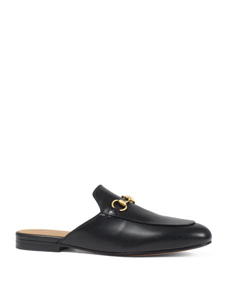 gucci princetown leather horsebit mule slipper flat black|Gucci princetown slippers review.